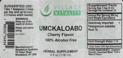 Umckaloabo Cherry Flavor label