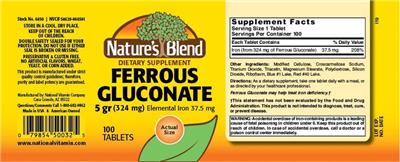 Ferrous Gluconate label