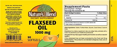 Flaxseed Oil 1000 mg label