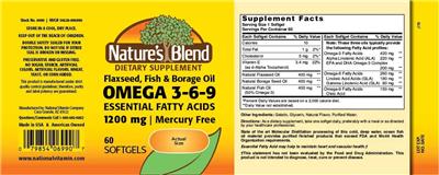 Omega 3-6-9 label