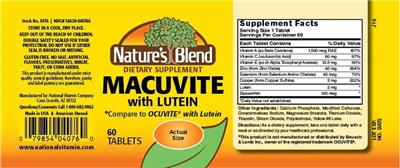 Macuvite with Lutein label