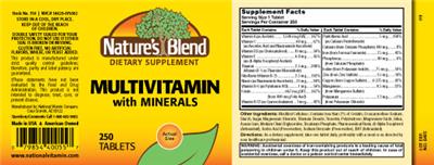 Multivitamin with Minerals label