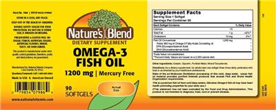 Omega 3 Fish Oil 1200 mg label