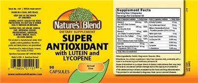 Super Antioxidant label