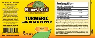 Turmeric with Black Pepper label