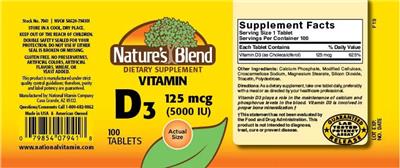 Vitamin D3 125 mcg (5000 IU) label