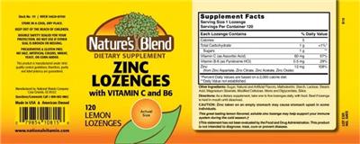 Zinc Lozenges Lemon label
