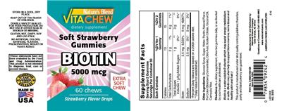Biotin 5000 mcg Soft Strawberry Gummies label
