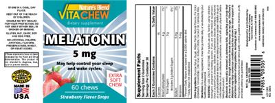 Melatonin 5 mg Strawberry Flavor Drops label