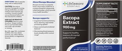 Bacopa Extract 900 mg label