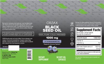 Black Seed Oil 1000 mg label