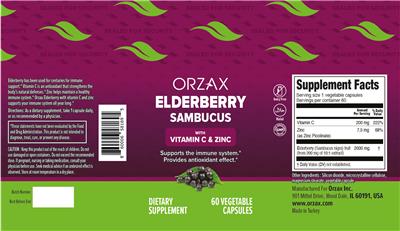 Elderberry Sambucus label