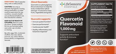 Quercetin Flavonoid 1,000 mg label