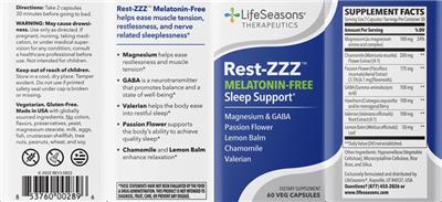 Rest-ZZZ Melatonin-Free label