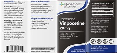 Vinpocetine 20 mg label