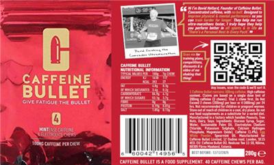 Mintense Caffeine & Electrolyte Chews label
