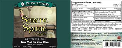 Serene Spirit Teapills label