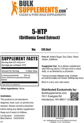 5-HTP (Griffonia Seed Extract) label