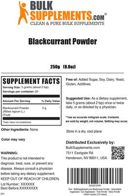 Blackcurrant Powder label