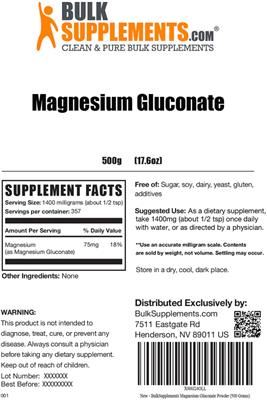 Magnesium Gluconate label