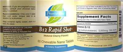 B12 Rapid Shot Natural Cherry Flavor label