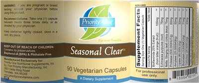 Seasonal Clear label