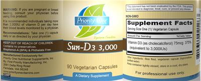 Sun-D3 3,000 label