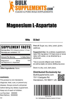 Magnesium L-Aspartate label