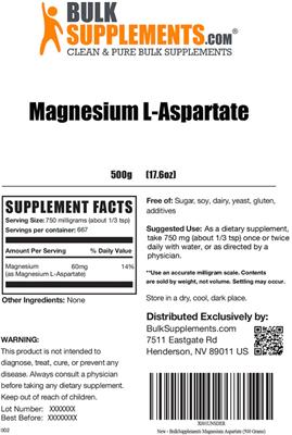 Magnesium L-Aspartate label