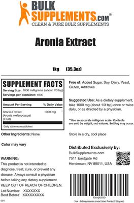Aronia Extract label