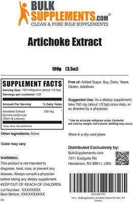 Artichoke Extract label