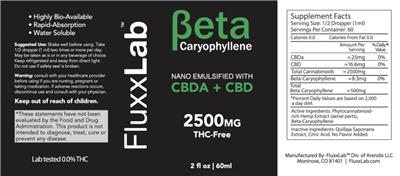 Beta Caryophyllene CBDA + CBD 2500 mg THC Free label