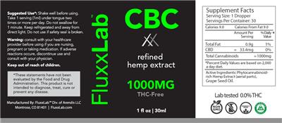 CBC 1000 mg THC-Free label