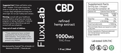 CBD 1000 mg THC-Free label