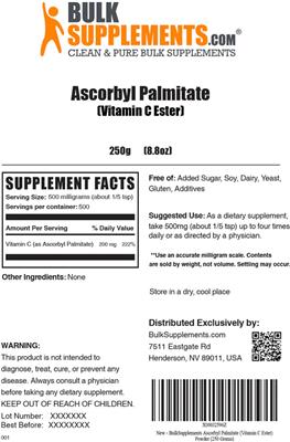Ascorbyl Palmitate (Vitamin C Ester) label