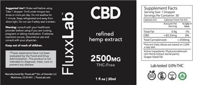 CBD 2500 mg THC-Free label