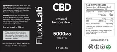 CBD 5000 mg THC-Free label