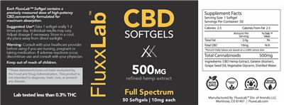 CBD Softgels 500 mg Full Spectrum label