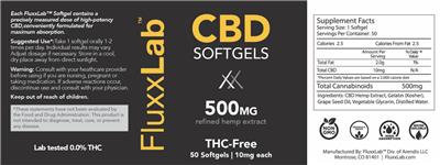 CBD Softgels 500 mg THC-Free label