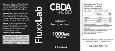 CBDA + CBD 1000 mg THC-Free label