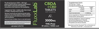 CBDA + CBD Tablets 3000 mg THC-Free label