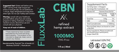 CBN 1000 mg THC-Free label