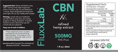 CBN 500 mg THC-Free label