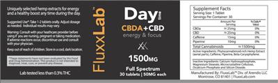 Daytime CBDA + CBD 1500 mg label