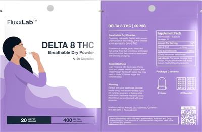 Delta 8 THC Breathable Dry Powder 20 mg label