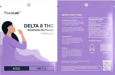 Delta 8 THC Breathable Dry Powder 5 mg label