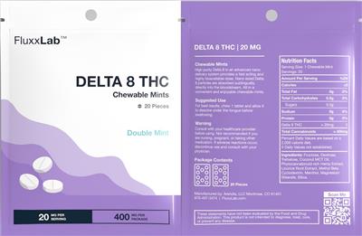 Delta 8 THC Chewable Mints 20 mg Double Mint label