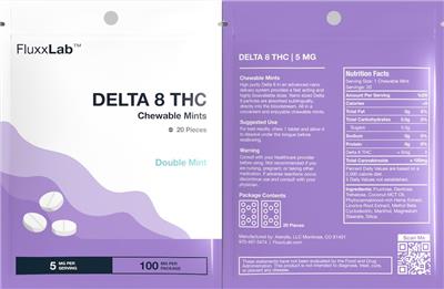 Delta 8 THC Chewable Mints 5 mg Double Mint label