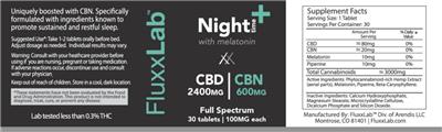 Nighttime + CBD 2400 mg | CBN 600 mg label