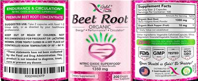 Beet Root 1350 mg label